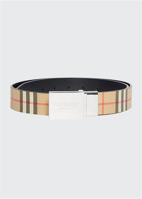 burberry check plaque belt|Burberry Men's Signature Check Belt w/ Plaque .